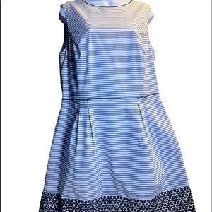 NWT Brooks Brothers Blue & White Striped Shift Dress Size 14